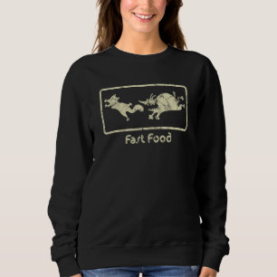 Fast-Food-Hund jagt Katze Grafik Sweatshirt
