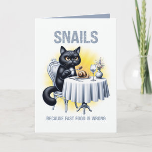 Fast Food ist falsch Lustige schwarze Katze Food P Karte