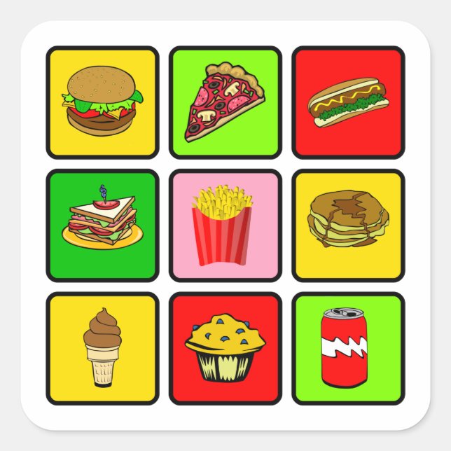 Fast Food Junkie Aufkleber (Vorderseite)