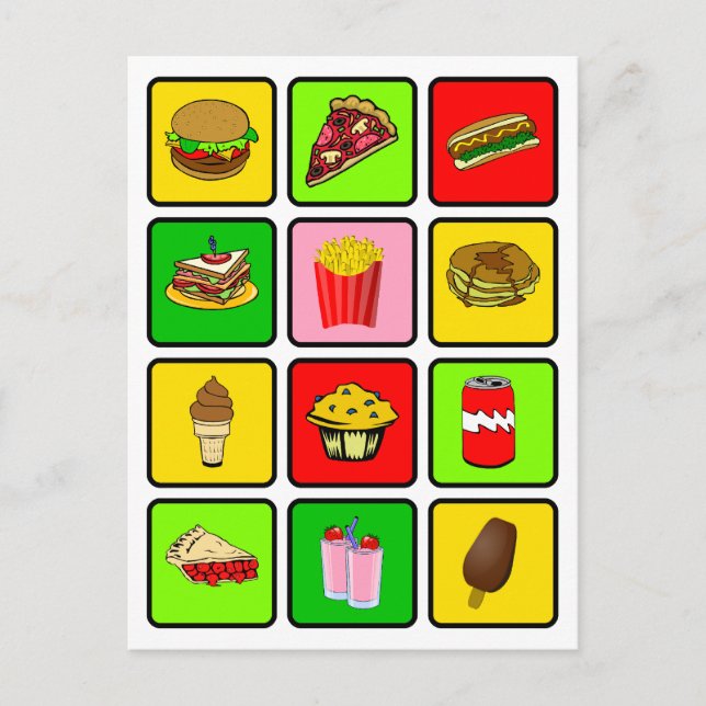 Fast Food Junkie Postcard Postkarte (Vorderseite)