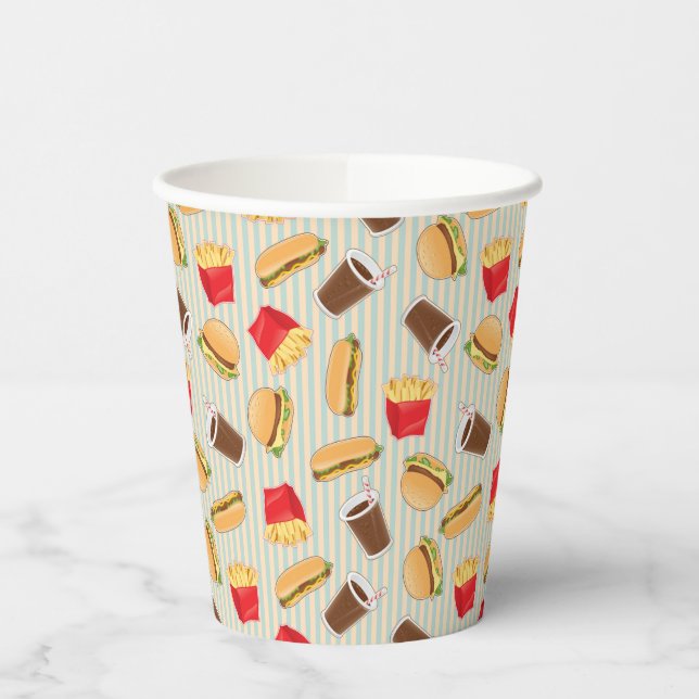 Fast Food Muster 2 Pappbecher (Links)