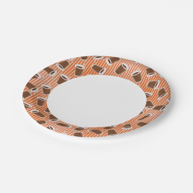 Fast Food-Muster 2 Pappteller (Schrägansicht)