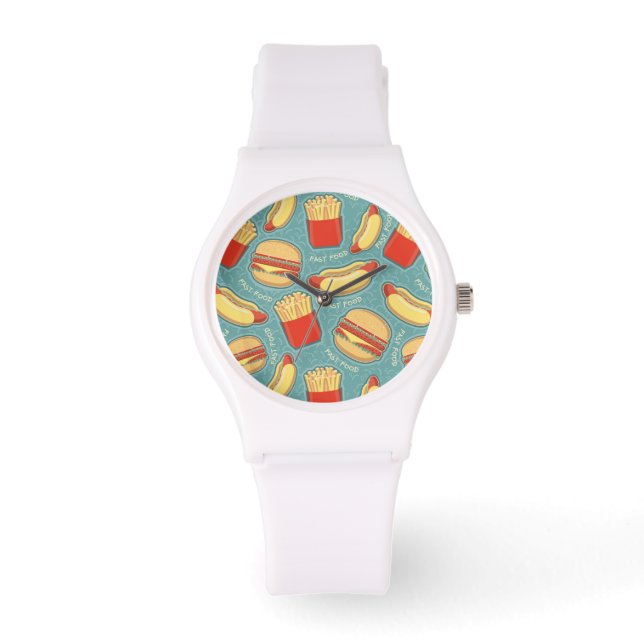 Fast-Food-Muster 3 Armbanduhr (Vorderseite)
