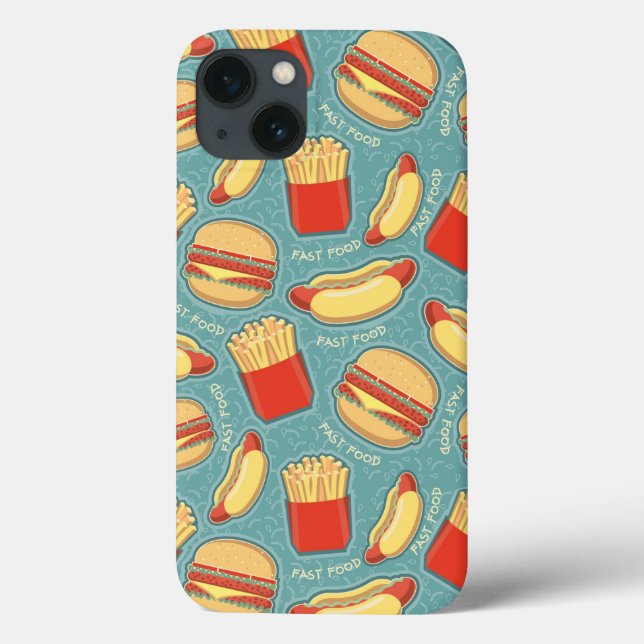 Fast-Food-Muster 3 Case-Mate iPhone Hülle (Rückseite)