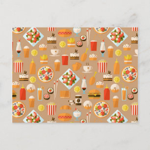 Fast Food Postkarte