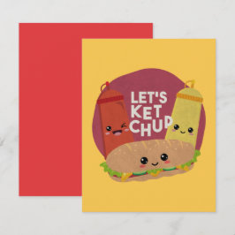 Fast Food Pun: Lasst uns ketchup machen Mitteilungskarte