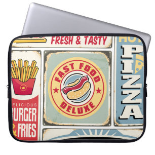 Fast Food Restaurants und Dinner Retro Schilder Co Laptopschutzhülle