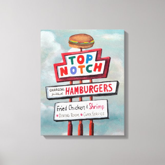 Fast Food Sign Leinwanddruck (Vorderseite)