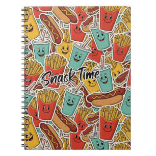 Fast-Food-Snack-Zeit-Muster Notizblock