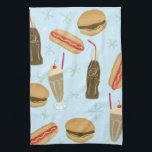 Fast Food Soda Fountain Junk Food Blue Geschirrtuch<br><div class="desc">Dekorieren Sie Ihre Küche mit diesem niedlichen Handtuch. Macht ein tolles Haus-Erwärmung oder Jubiläum Geschenk! Sie können ihn anpassen und auch Text hinzufügen. Karo in meinem Shop für viel mehr Farben und Muster und passende Küchenartikel!</div>