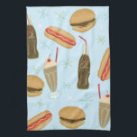 Fast Food Soda Fountain Junk Food Blue Geschirrtuch<br><div class="desc">Dekorieren Sie Ihre Küche mit diesem niedlichen Handtuch. Macht ein tolles Haus-Erwärmung oder Jubiläum Geschenk! Sie können ihn anpassen und auch Text hinzufügen. Karo in meinem Shop für viel mehr Farben und Muster und passende Küchenartikel!</div>