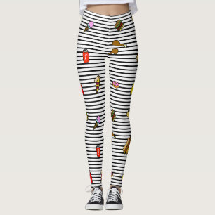 Fast-Food-Streifen-Leggings Leggings