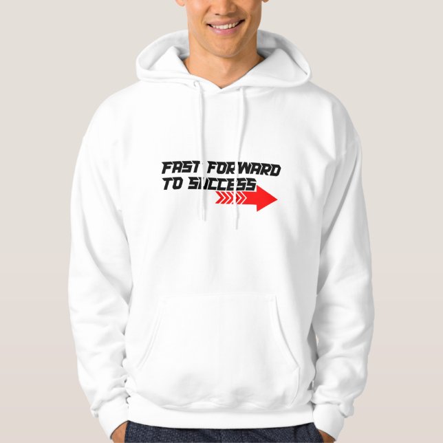 Fast Forward – Bold Red Motivation Quote Design Hoodie (Vorderseite)