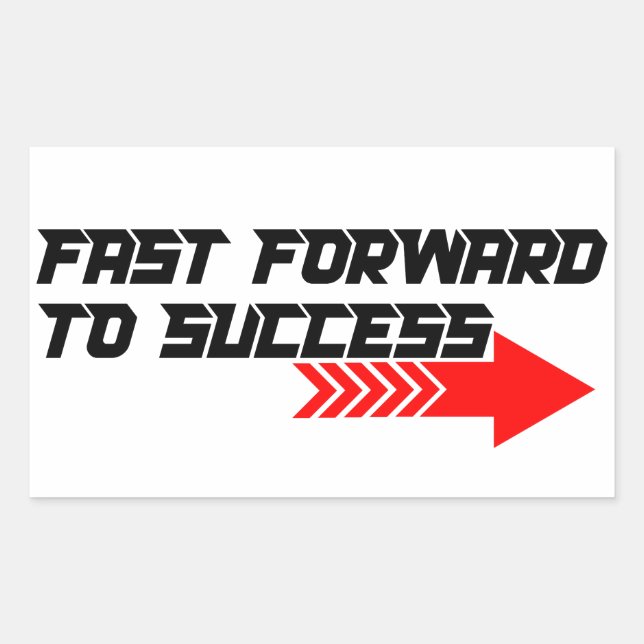 Fast Forward – Bold Red Motivation Quote Design Rechteckiger Aufkleber (Vorderseite)