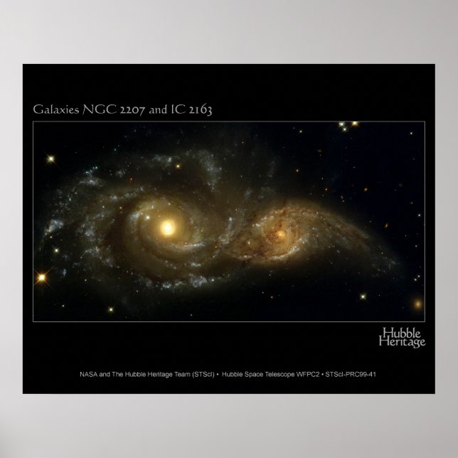 Fast kollidierende Galaxien Hubble Telescope Poster (Vorne)