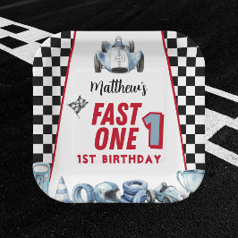 Fast One 1st birthday Boy Racing Car  Pappteller