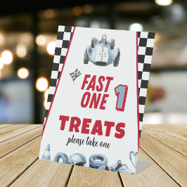 Fast One 1st birthday Boy Racing Car Treats  Sockelschild