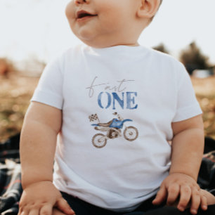 Fast One Blue Dirt Bike Geburtstag T - Shirt