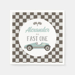 Fast One Blue Race Car Geburtstag Serviette
