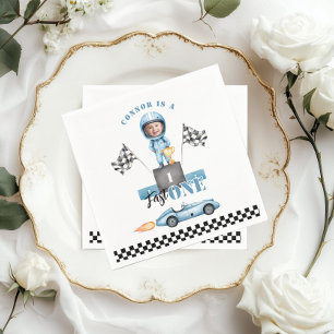 Fast One Blue Rennwagen 1 Foto Geburtstag Serviette