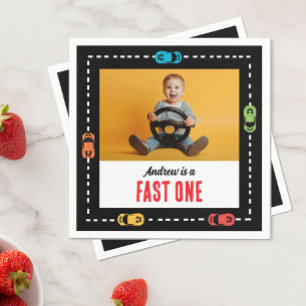 Fast One Boys Geburtstags-Foto Serviette