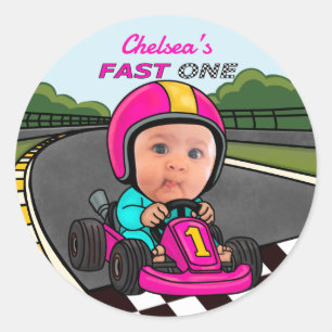 Fast One Pink Geburtstag Runder Aufkleber