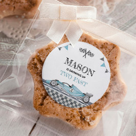 Fast One Race Car 1. Geburtstagsaufkleber Runder Aufkleber