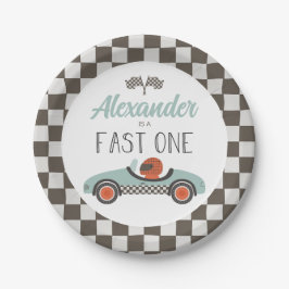 Fast One Race Car Birthday Paper Teller