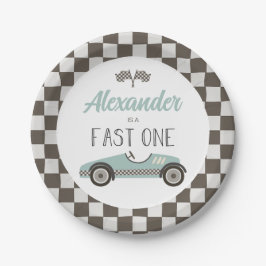 Fast One Race Car Birthday Paper Teller