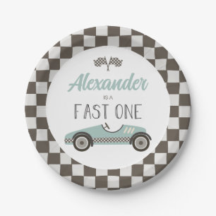 Fast One Race Car Birthday Paper Teller