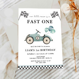 Fast One Race Car Boys 1. Geburtstag Einladung