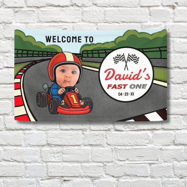 Fast ONE | Race Car Driver Welcome Birthday Banner (Von Creator hochgeladen)