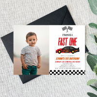 Fast One Red Flame Race Car 1. Geburtstag Party