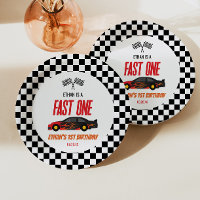 Fast One Red Flame Race Car 1. Geburtstag Party