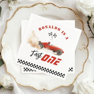Fast One Red Race Auto 1. Geburtstag Serviette