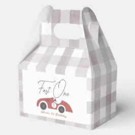 Fast One Red Race Car Boy 1st Birthday Geschenkschachtel