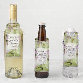 Fast Pink Hydrangea-Blume Hochzeit Flaschenanhänger