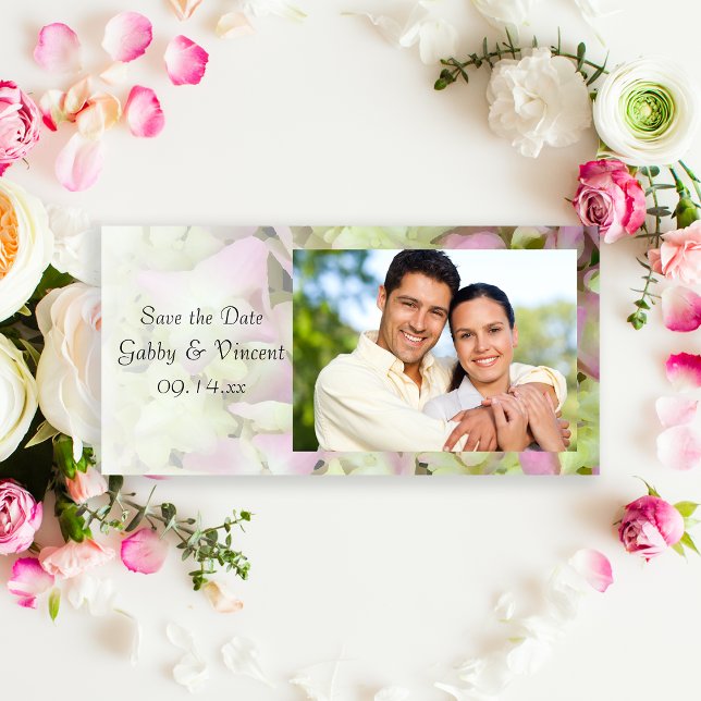 Fast Pink Hydrangea Hochzeit retten das Datum Save The Date (Von Creator hochgeladen)