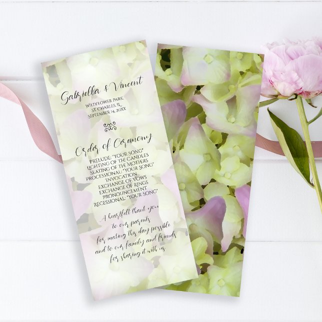 Fast Pink Hydrangea Hochzeitsprogramm Programm (Von Creator hochgeladen)