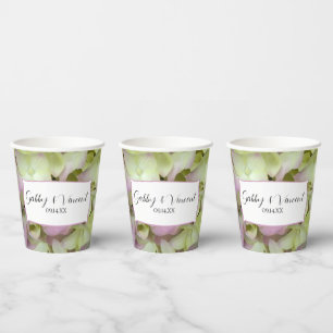Fast Pink Hydrangeas Wedding Pappbecher