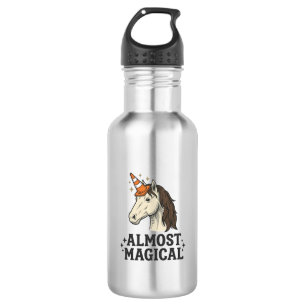 Fast schon magisches Einhorn-Kegel-Vintage-Grafik- Edelstahlflasche