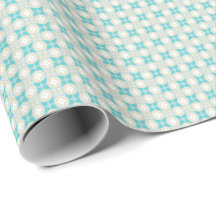Fast Shippo Aquamarin und Creme Wrapping Paper