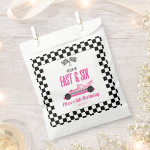 Fast & Six Pink Race Car 6. Geburtstagsparty Geschenktütchen
