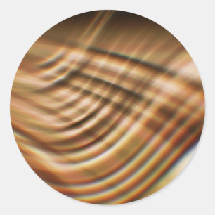 Fast Waves Textur: Golden Brown Motion Trails Runder Aufkleber