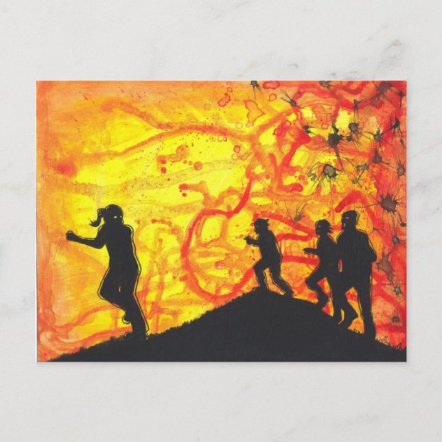 Fast Zombies Dark Art Horror Postkarte (Vorderseite)
