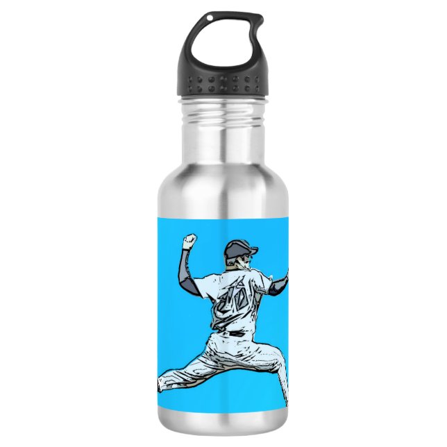 Fastball Baseball Pitcher Edelstahlflasche (Vorderseite)