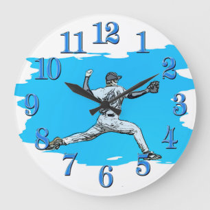 Fastball Baseball Pitcher Große Uhr