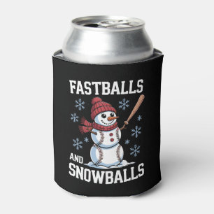 Fastballs und Schneebälle Baseball Schneemann Weih Dosenkühler