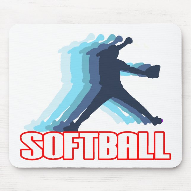 Fasten Neigungsoftball-Silhouette Mousepad (Vorne)
