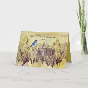 Fastenzeit Joel Schrift Blau Vogel Wüste Karte